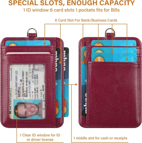 Vista 3 de Lavemi Slim RFID Blocking Card Holder Minimalist Leather Front Pocket Wallet for Women