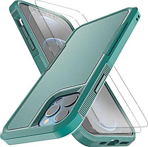 Vista 8 de YmhxcY Funda para iPhone 12 y iPhone 12 Pro, a prueba de golpes, a prueba de caídas, a prueba de polvo, a prueba de caídas, 3 capas, duradera, funda