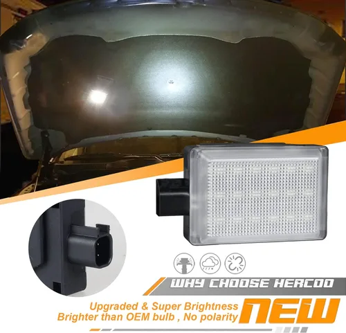 Vista 3 de HERCOO Kit de lámpara de montaje de luces para debajo del capó compatible con Dodge Ram 1500 2500 3500 Dakota Charger, Wrangler Grand Cherokee