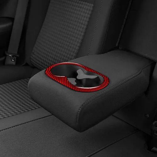 Vista 5 de Para Dodoge Challenger 2015 2016 2017 2018 2019 2020 2021 2022 2023 Accesorios Car Cup Holder Decor Calcomanías Calcomanías de fibra de carbono