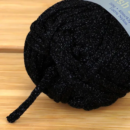 Vista 3 de JubileeYarn Hilo esponjoso para platos - 50 g/madeja de nylon grueso - paño de cocina - negro - 4 madejas