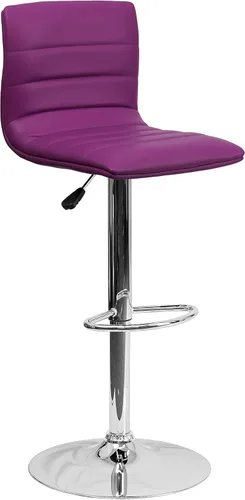 Vista 12 de Flash Funiture silla de bar ajustable con base cromada, Negro