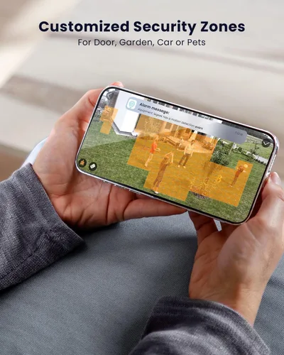 Vista 9 de ieGeek Cámara de reflector 2K, cámara de seguridad solar PTZ de 5 MP, cámara de luz de inundación con cable para exteriores con sensor