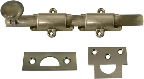 Vista 23 de QCAA Perno de puerta holandés de latón macizo, 12 pulgadas, negro mate, fabricado en Taiwán, 1 paquete