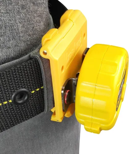 Vista 2 de Soporte de cinta métrica para cinturón, soporte para funda de cinta métrica, funda para taladro con gancho para clip para cinturón, amarillo