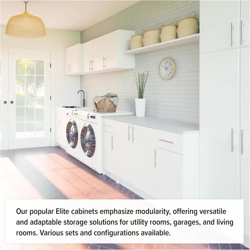 Vista 5 de Prepac Elite - Armario de almacenamiento estrecho de madera de ingeniería de 65 pulgadas en color blanco