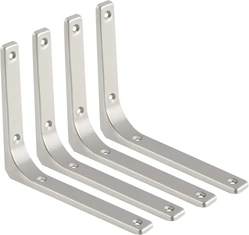 Vista 21 de SAYAYO 2 piezas de soporte de estante de pared de hierro, soporte de estante resistente de 4 x 4 pulgadas, soporte de ángulo de articulación Negro