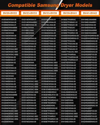 Vista 6 de 【Actualizado】Elemento de calefacción DC47-00019A para secadora Samsung DVE50R5200W/A3 DV45H7000EW/A2 DV40J3000EW/A2 DVE50M7450W/A3 DV42H5000EW/A3