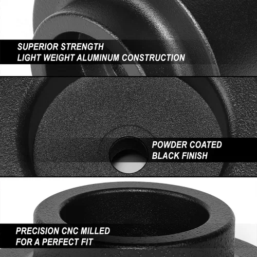 Vista 2 de J2 Engineering J2-LK-CH-R-004-BK Kit de elevación de nivelación trasera de 1.5 pulgadas, espaciadores de percha de resorte compatibles