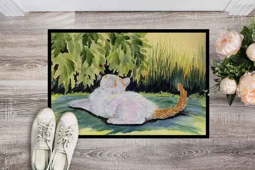 Vista 2 de Tesoros de la Caroline ss8273jmat Cat Felpudo para interiores o exteriores, 24" x 36," Multicolor