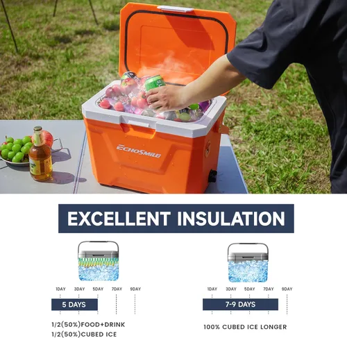 Vista 3 de Enfriador portátil ultraligero EchoSmile 20L/21qt, caja de pecho de hielo aislada al aire libre