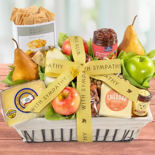 Vista 2 de A Gift Inside Cesta de regalo de frutas con condolencia California Farmstead
