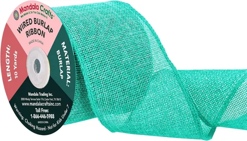 Vista 25 de Mandala Crafts Cinta de arpillera rosa con alambre de 1 pulgada de ancho para manualidades, rollo de 10 yardas de cinta rústica de arpillera