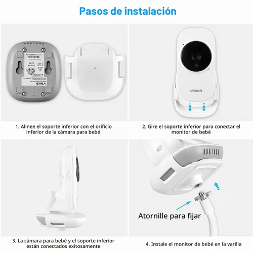 Vista 4 de Soporte de abrazadera flexible para monitor de bebé VTech VM819 y VM3252