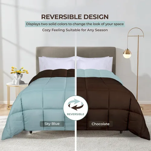 Vista 3 de Grand Down All Season Cobertor reversible con lado inferior alternativo, Sintético, Full/ Queen