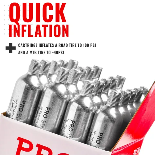 Vista 5 de Cartuchos de CO2 roscados de 0.66 onzas compatibles con todos los infladores manuales con conexión roscada, recarga rápida de aire para neumáticos