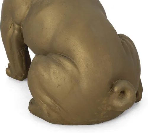 Vista 8 de Christopher Knight Home Susan - Estatua de jardín de bulldog francés para exteriores, color dorado rústico