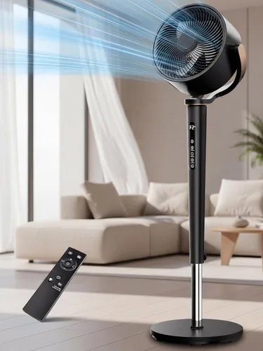 KEGIAN Ventilador de pie de 38 a 46 pulgadas para dormitorio, ventilador oscilante de 120°, ventilador de pedestal silencioso de 20 dB con control