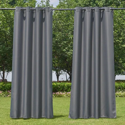 Vista 98 de NICETOWN Cortinas para Exteriores para Patio Impermeables de 84 pulgadas de Largo 2 Paneles, Cortinas de Privacidad para Exteriores con Aislamiento