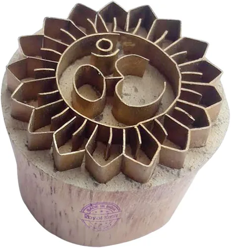 Royal Kraft Ronda de latón sellos de madera para la impresión de bloques en arcilla, cerámica, tela BBtag001