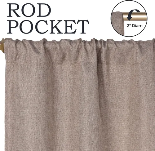 Vista 5 de Superior Linen Semi Blackout Curtains, Room Darkening, Bedroom, Drapes, Kitchen, Living Room Window Accents, Sun Blocking, Grommet Header, Classic