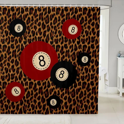 Vista 12 de Erosebridal Lucky 8 Ball Waterproof Bathroom Curtains, Stars and Moon Shower Curtain Celestial Constellation Bath Curtain Minimalist Style Kid’S