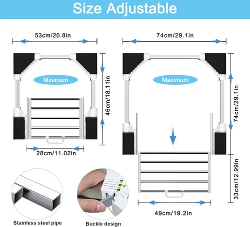 Vista 2 de Kit de apilamiento para lavadora y secadora Kiss Core 29 pulgadas, kit universal de apilamiento para lavadora y secadora con estante de secado