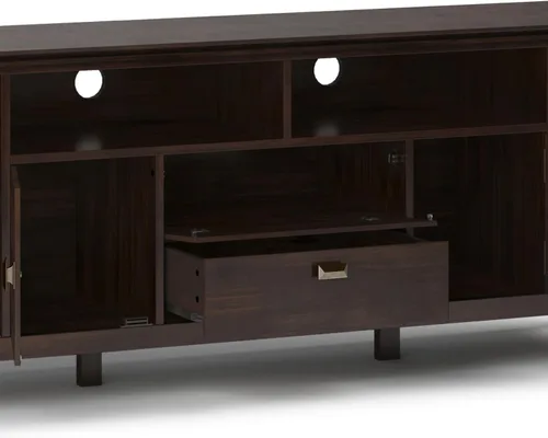 Vista 30 de SIMPLIHOME Artisan Solid Wood Wide TV Media Stand for TVs