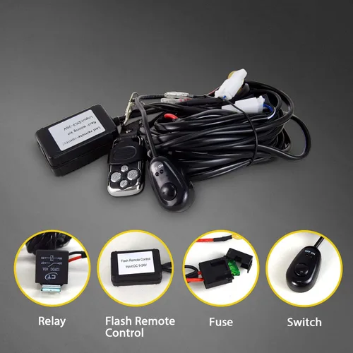 Vista 6 de AUXTINGS 22 inch Curved LED Light Bar with Remote Controller Wiring Harness,270W Triple Row Spot Flood Beam,Strobe Flash Work Light Driving