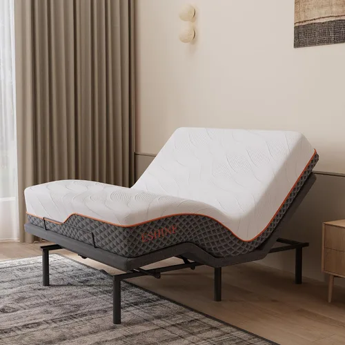 Vista 30 de ESHINE Base de cama ajustable + colchón híbrido de 14 pulgadas Twin XL (Suave Medio) - Espuma viscoelástica de gel de lujo, bases de cama