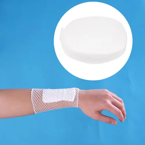 Vista 5 de Breathable Elastic Tubular Spandex Bandage Wrap 10m White Cotton Stockinette High Elasticity Compression Net for Wound Care and Injury Assistance