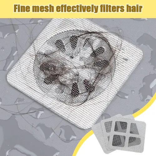 Vista 2 de Adhesivos desechables para drenaje de cabello, 10 unidades, cubierta de drenaje de ducha, protector de drenaje de baño, cubierta de malla de drenaje
