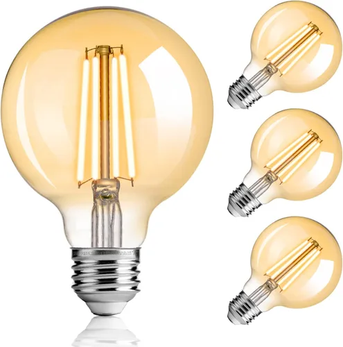 Vista 11 de FLSNT Bombilla de tocador de 2700 K, blanco suave, paquete de 6 bombillas LED G25 Edison para iluminación de espejo de baño, CRI90+ regulable