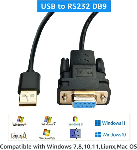 Vista 2 de DSD TECH SH-RS232G USB al microprocesador incorporado del cable hembra serial DB9 FTDI FT232RL