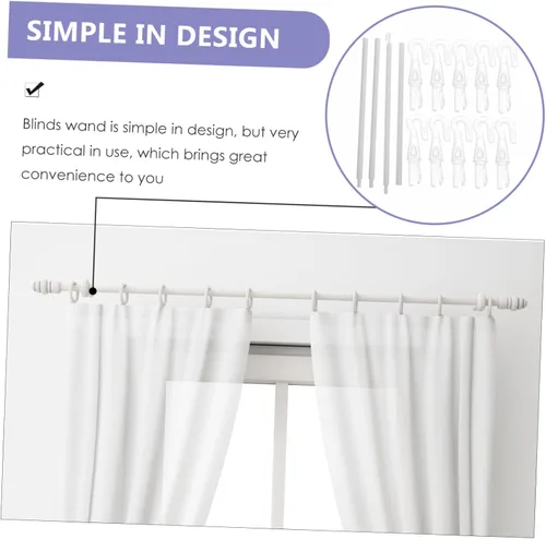 Vista 5 de DECHOUS 46 varillas de plástico para ventanas grandes, barras de cortina de persiana fáciles de instalar, accesorios para persianas de ventana