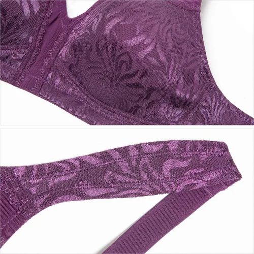 Vista 5 de Deyllo Women's Full Coverage Plus Size Comfort Minimizer Bra Wirefree Non Padded