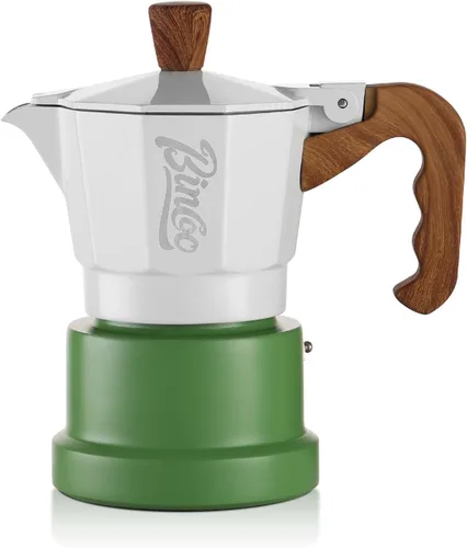 Vista 15 de Estufa para máquina de café expreso, olla de camping Moka de 2 tazas/4.1 fl oz, cafetera italiana de café expreso, fácil de usar (negro)