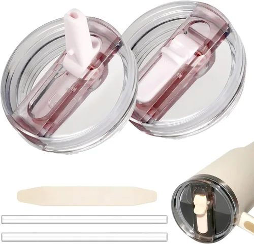 Vista 9 de Paquete de 2 Vasos de 30 oz con Tapa de Pajilla Abatible para Stanley Quencher ProTour, Tapa de Repuesto a Prueba de Fugas para Stanley H2.0