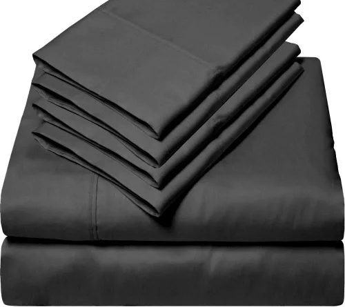 Vista 12 de Juego de sábanas de 6 piezas, 100% algodón egipcio Giza, sábana de cama, almohada de 1000 hilos, algodón de fibra larga de 1000 hilos, tejido