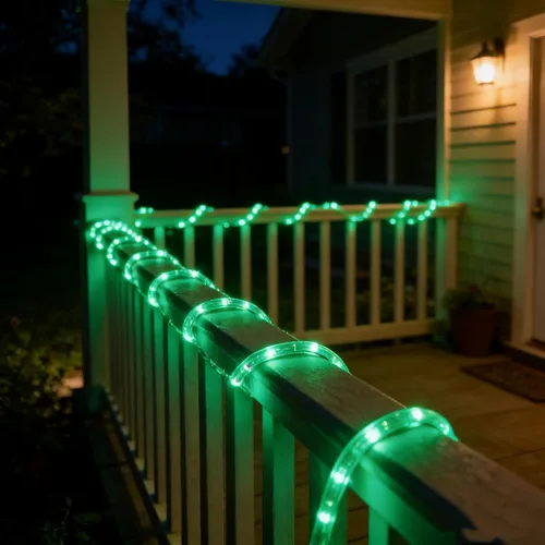 Vista 4 de Cuerda de luces verdes, tira de luces LED de 99 pies para exteriores, impermeable, iluminación decorativa para interiores/exteriores, cubierta