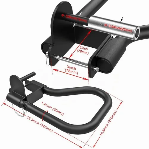 Vista 7 de SELEWARE Dip Bar Attachment for Power Rack, 2 x 2 Tube, Multi Grip Handle Estante de 2" x 2" con orificio de 1