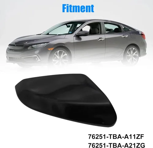 Vista 5 de Priprilod Cubierta para tapa del espejo lateral derecho del pasajero compatible con Honda Civic 2016 2017 2018 2019 2020 2021 negro brillante