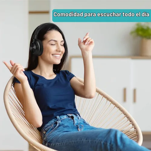 Vista 6 de Antetek - Auriculares inalámbricos Bluetooth 5.0 sobre la oreja de 30 horas de batería, radio FM, reproductor de MP3, micro SD/TF con controladores