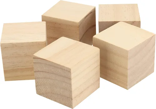 Vista 7 de 60 bloques de madera sin terminar de 2 x 2 x 2 pulgadas, bloques de madera maciza natural cuadrados cubos de madera para decoración de pintura