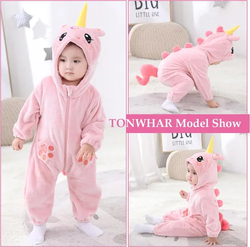 Vista 4 de TONWHAR Disfraz unisex para bebé, traje de animal para niños pequeños y niños