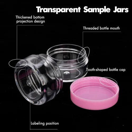Vista 20 de Envases de muestra de 5 gramos con tapas, 25 unidades Envases de muestra de 5 ml, envases cosméticos vacíos con tapas, envases de viaje pequeños