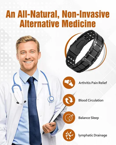 Vista 5 de Jecanori Pulseras magnéticas de fuerza 3X para hombre