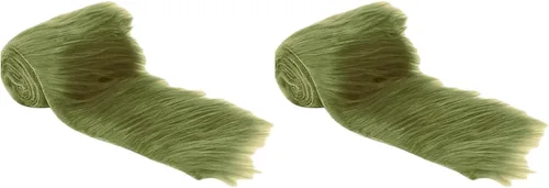 Vista 69 de FabricLA Tiras de Pelo Sintético Afelpado Verde Manzana - Pelo Artesanal para Gnomos, Cosplay y Proyectos de Bricolaje 2" X 60