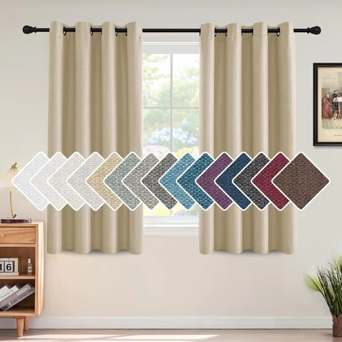 Vista 40 de H.VERSAILTEX Cortina de lino para oscurecer la habitación para dormitorio/sala de estar, cortinas opacas extra anchas de 100 x 84 pulgadas