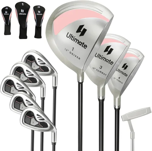 Vista 11 de Tangkula Juego completo de palos de golf para mujer, 9/10/12 piezas, juego de palos de golf con conductor de 460 cc, madera de calle e híbrido